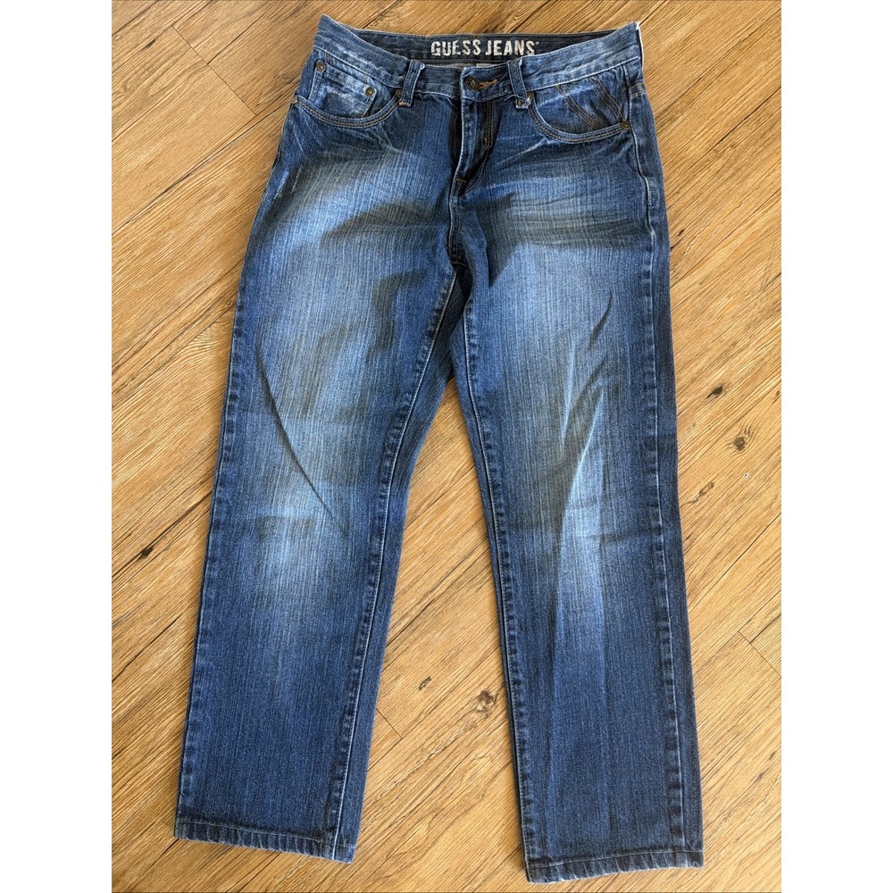 Guess Jeans 100% Cotton Juniors Size 14 Distressed Denim High Waist O